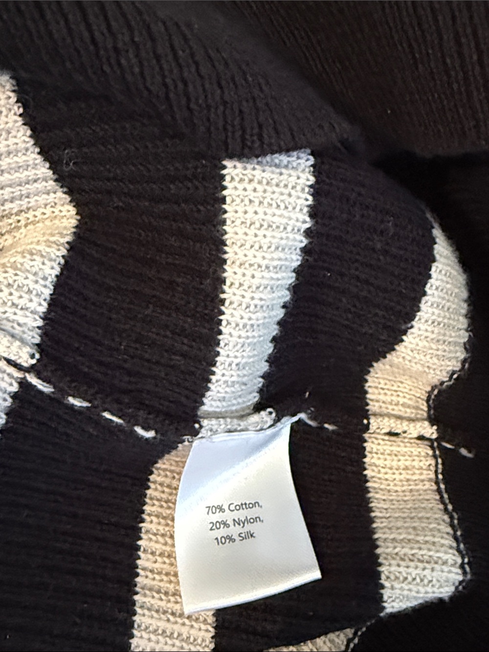 WISPR cotton silk blend Natalia Black & cream Striped V-Neck Sweater size M - Picture 4 of 4